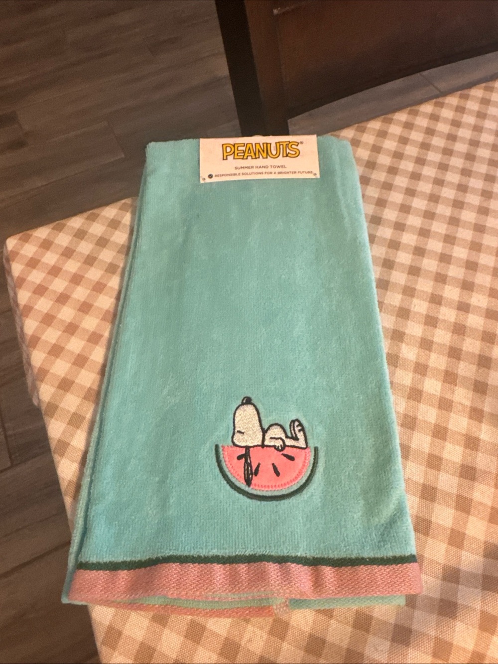 Peanuts Snoopy Watermelon Hand Towel - Teal Pink
